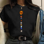 Women's Aesthetic Universe Planets Graphic T Shirt
