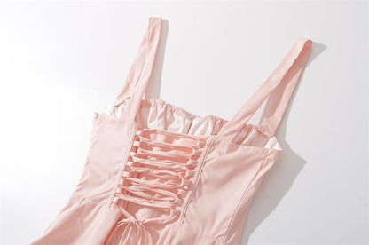Women's Corset Lace Up Slim Fit Sling Dress