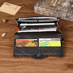 Chinese Style Embossed Women's Long Cowhide Wallet Women's Wallet Unbranded