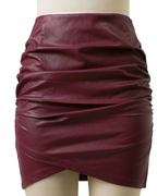 Women's Bodycon Midi Leather Skirt