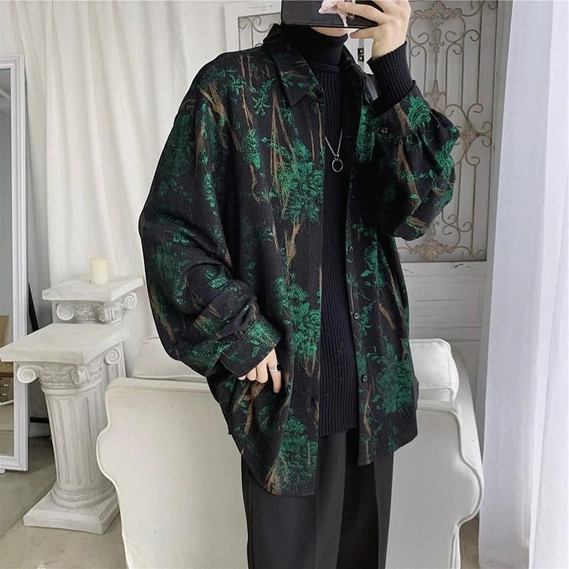 Women's Vintage Chiffon Shirt With Rose Print