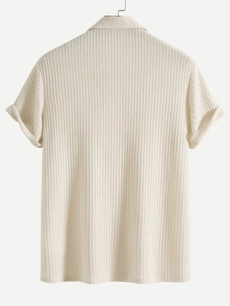 Men's Knitted Waffle Polo
