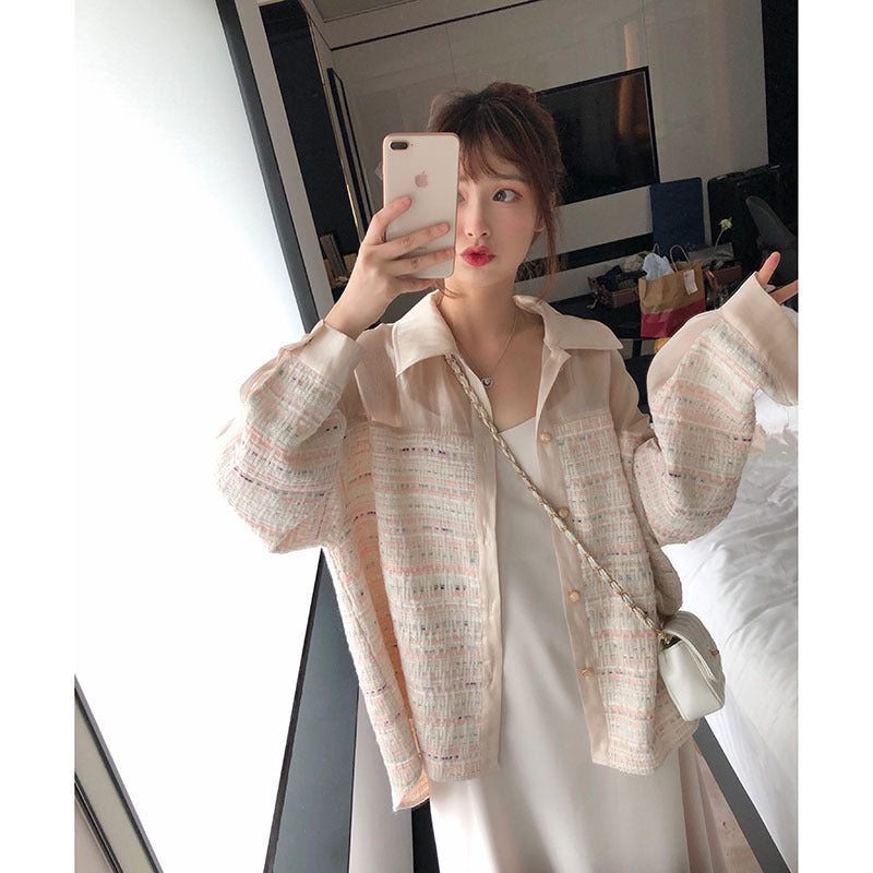 Women's Satin Patchwork Design Shirt