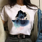 Women's Aesthetic Universe Planets Graphic T Shirt