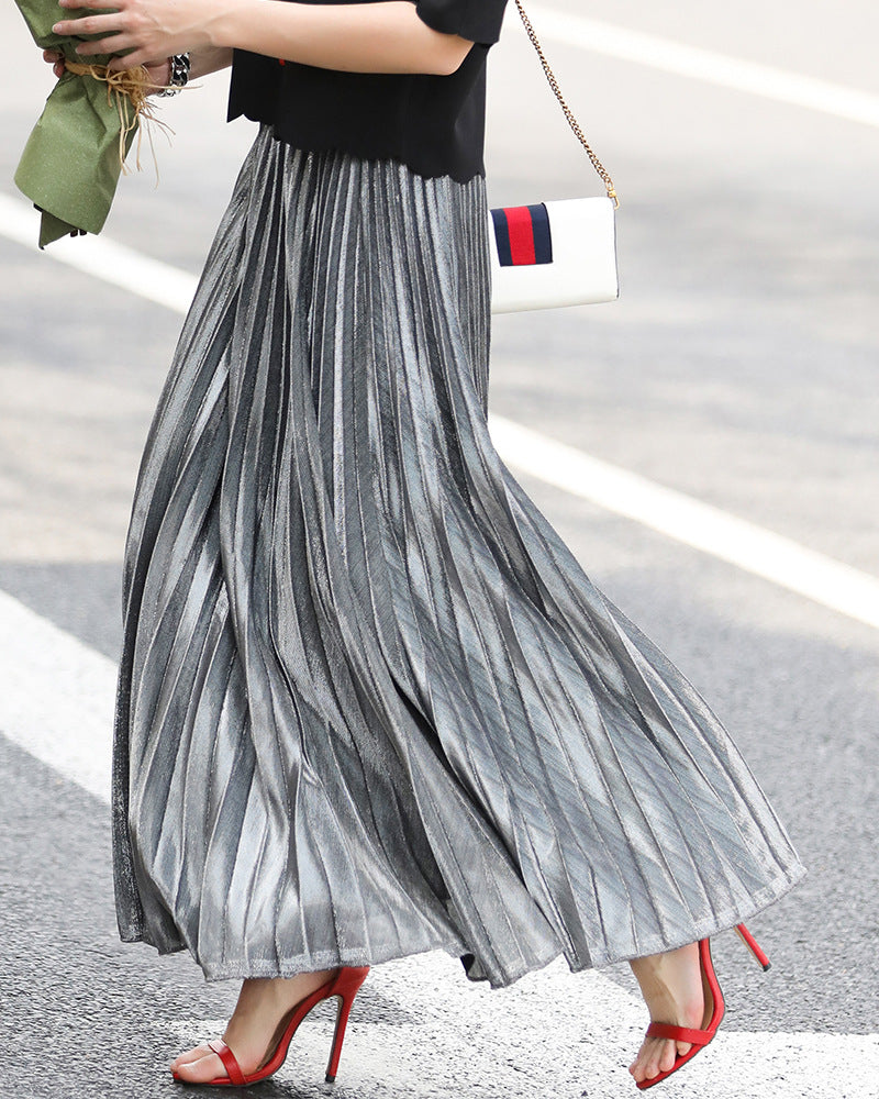 Women's Pleated Maxi Skirt