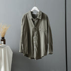 Women's Loose Plain Shirt Jacket