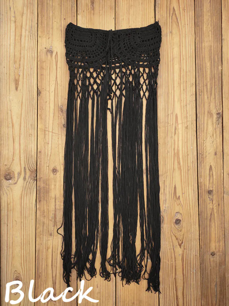 Women's Hand Crocheted Beach Dress And Bikini Cover Skirt