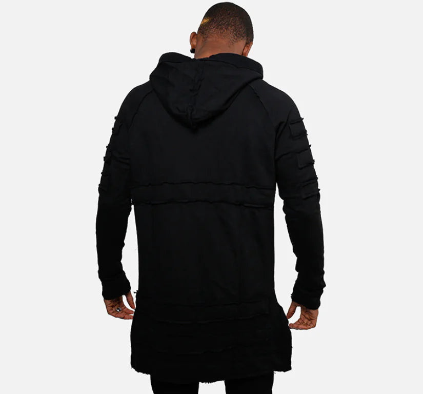 Men's Long Hoodie, Hip Hop Hoodie, Outerwear Sweatshirt