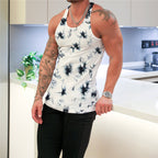 Men's Summer Knitted Vertical Stripe Fitness Tank Top