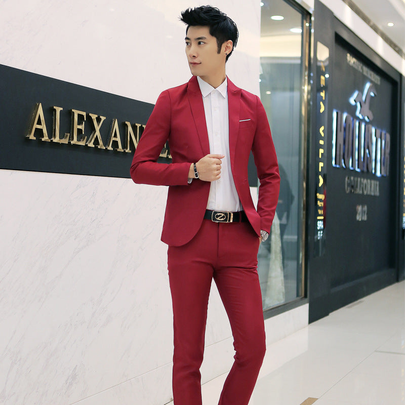 Men's Business Suit Set for Weddings and Formal Events