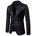 Men's Suit with Stylish One-Button Design and Fit ILLUSION CO Black 3XL