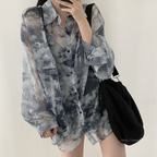 Women's Gothic Harajuku Casual Embroidered Shirt Women's Shirt Unbranded