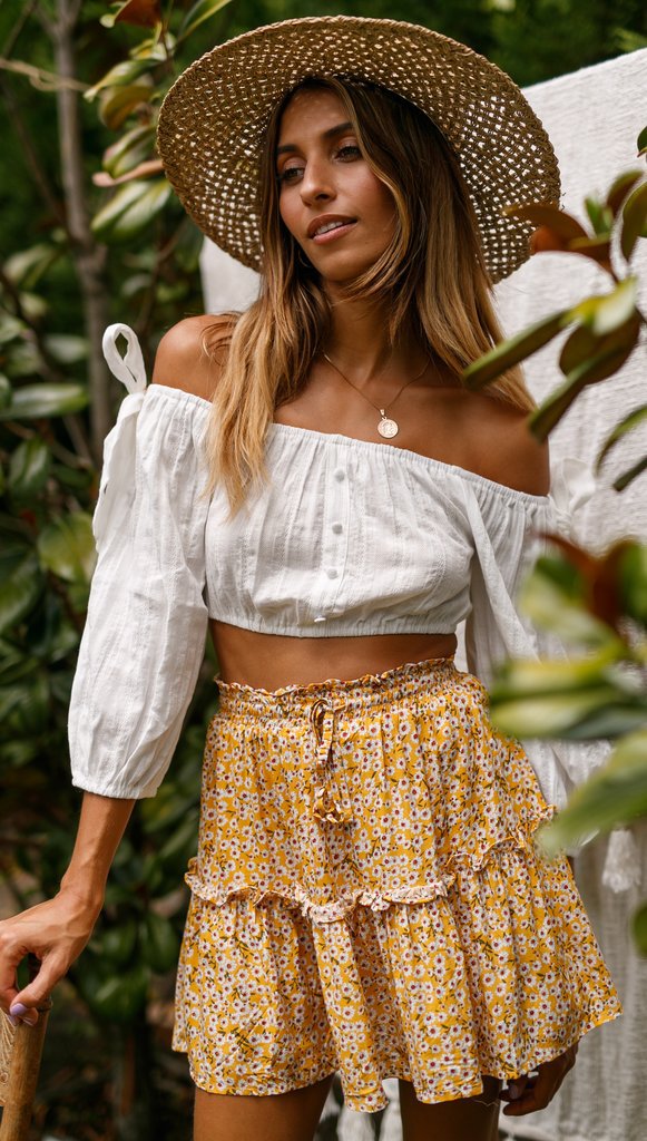 Women's Floral A line Beach Printed Mini Skirt