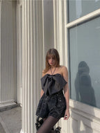 Women's High Waist Black Jumpsuit