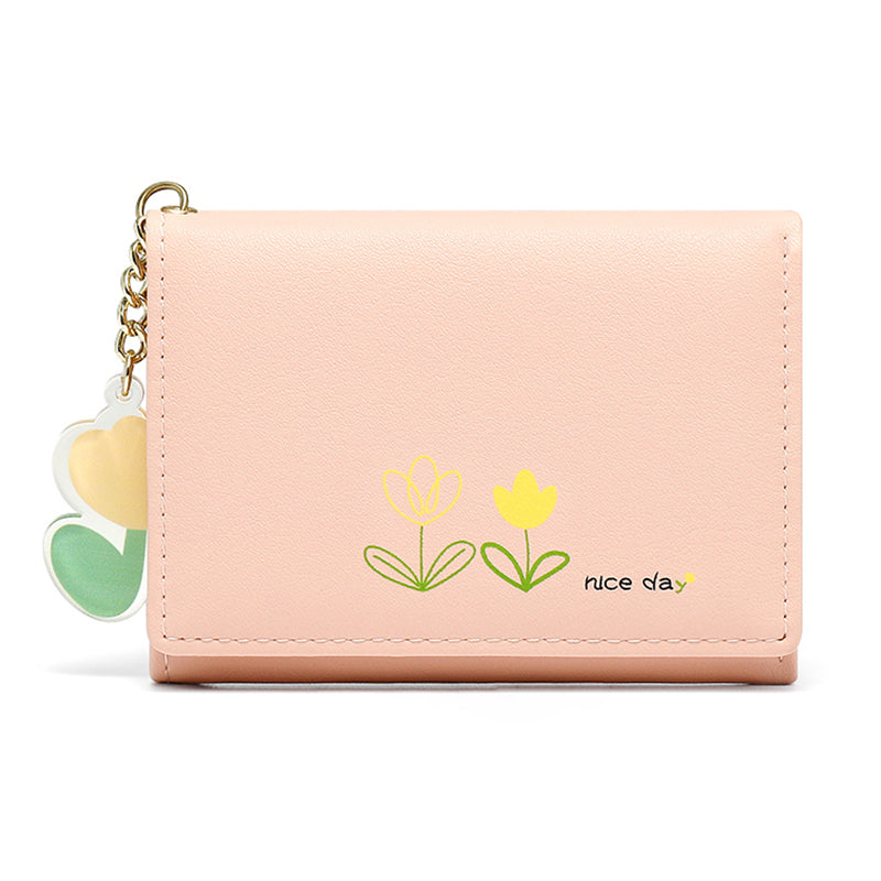 Cute Cartoon Student Folding PU Wallet