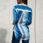 Women's Striped Chiffon Long Sleeve Shirt Women's Shirt Unbranded