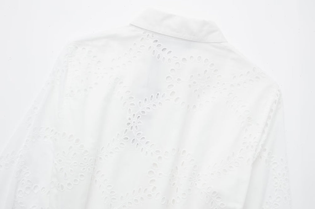 Women's Embroidered White Shirt Skirt Women's Dresses Unbranded