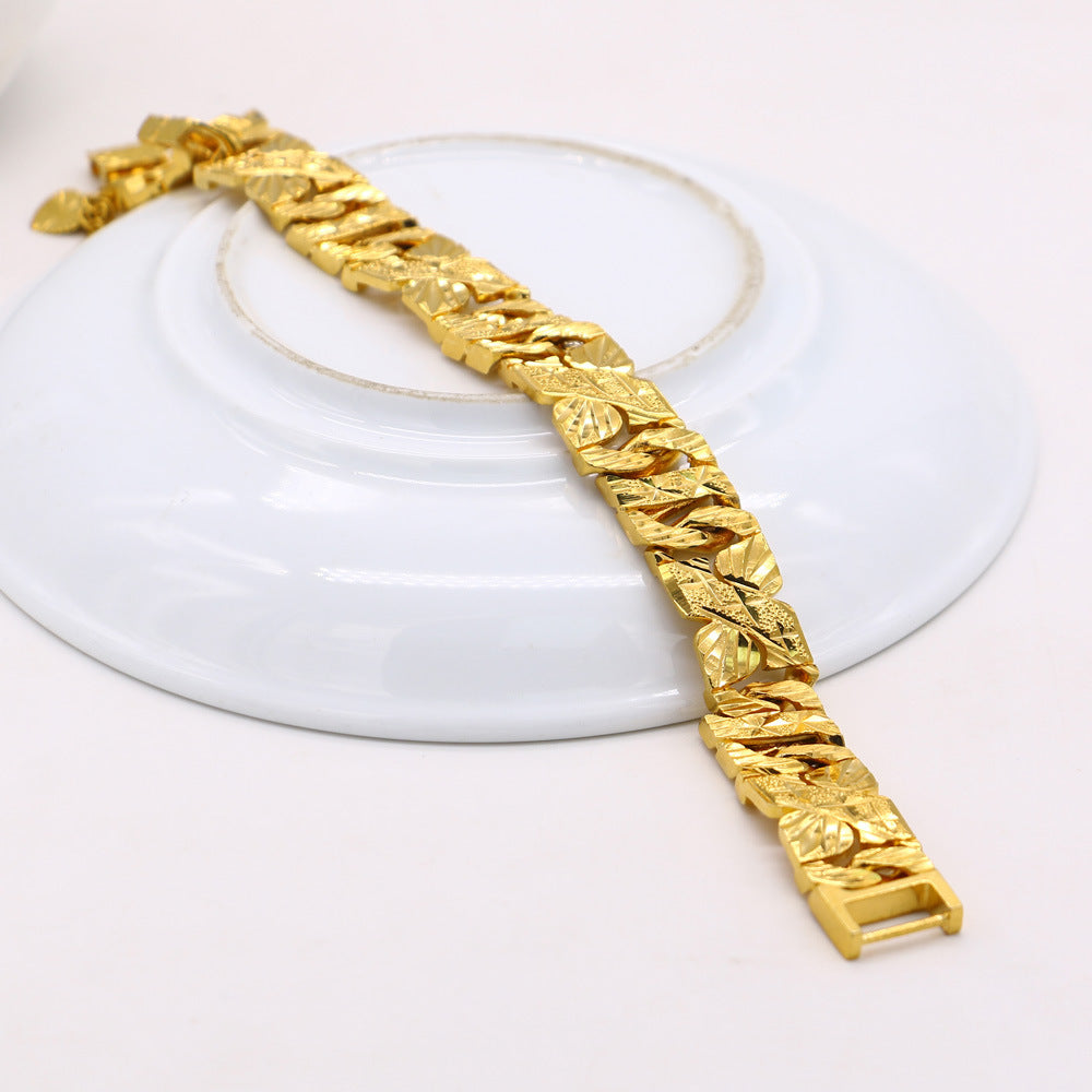 Men's Personalized Gold Geometric Bracelet