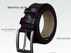 Men's Genuine Leather Belt With Pin Buckle Men's Belt Unbranded