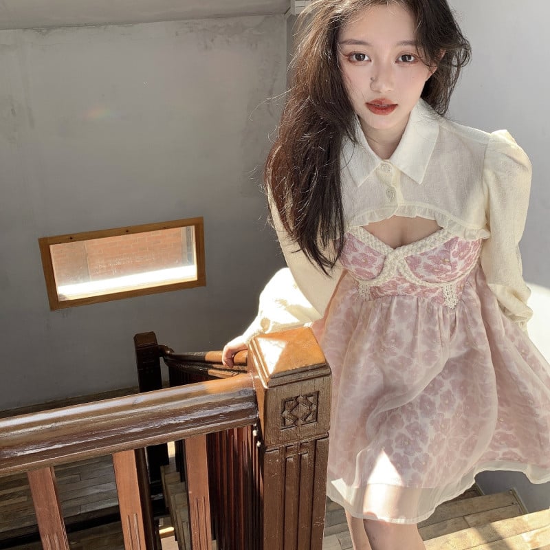 Women's Elegant Floral Lace Sling Dress
