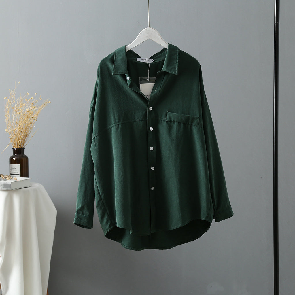 Women's Loose Plain Shirt Jacket