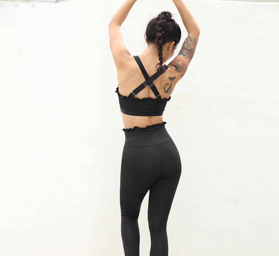 Women's Lace Edge Activewear Yoga Set