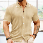 Men's Summer Polo Shirt Button Lapel Top