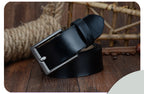 Men's Genuine Leather Belt with Pin Buckle