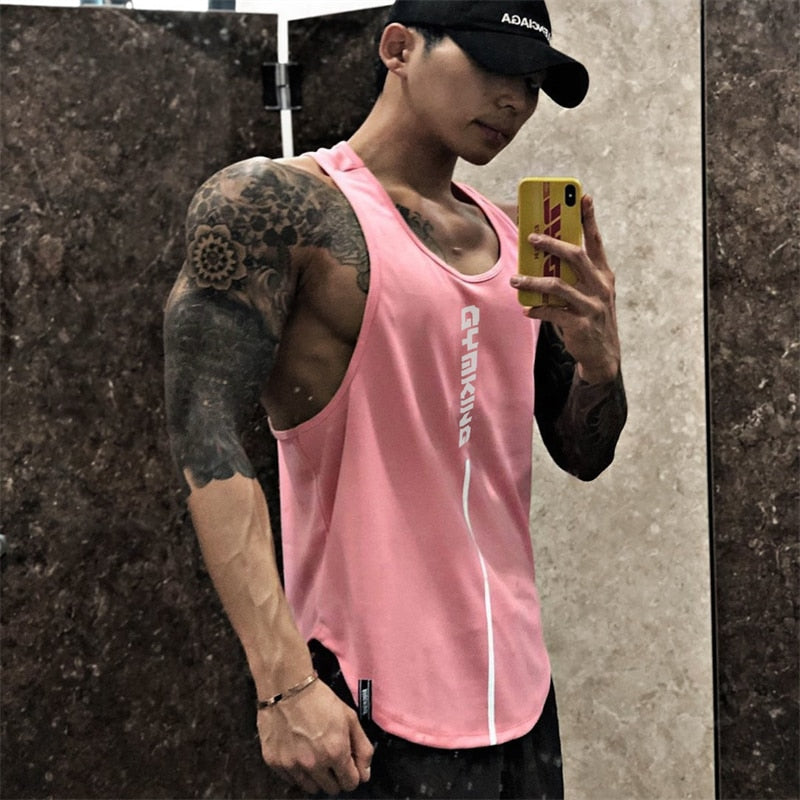 Men's Sleeveless Gym Workout Fitness Vest Tops Men's Activewear Tops Unbranded Main image