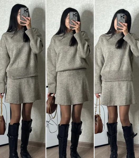 Women's Knitwear Skirt Outfit