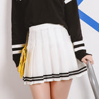 Women's Pleated Navy Sailor Mini Skirt