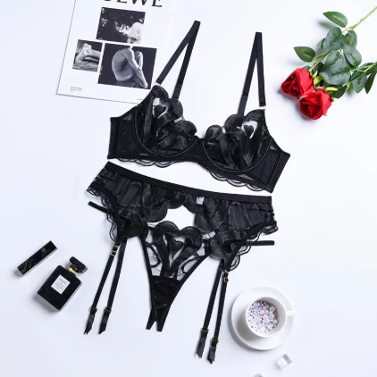 Women's Set Of Mesh Embroidered Lingerie Women's Lingerie Unbranded