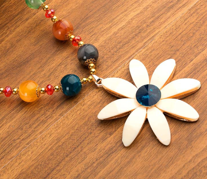 Long Sweater Necklace with Versatile Beads