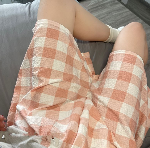 Women's High Waist Plaid Bodycon A Line Mini Skirt