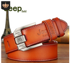 Men's Leather Belt ILLUSION CO Yellow brown 125