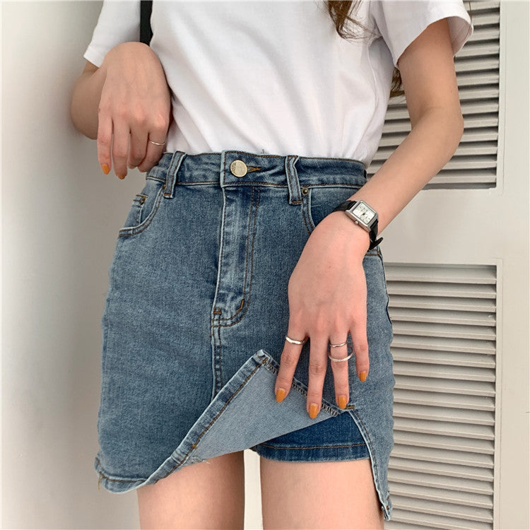 Women's Vintage High Waisted Denim Skirt