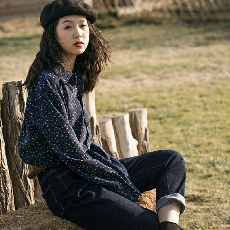 Women's Floral Corduroy Shirt