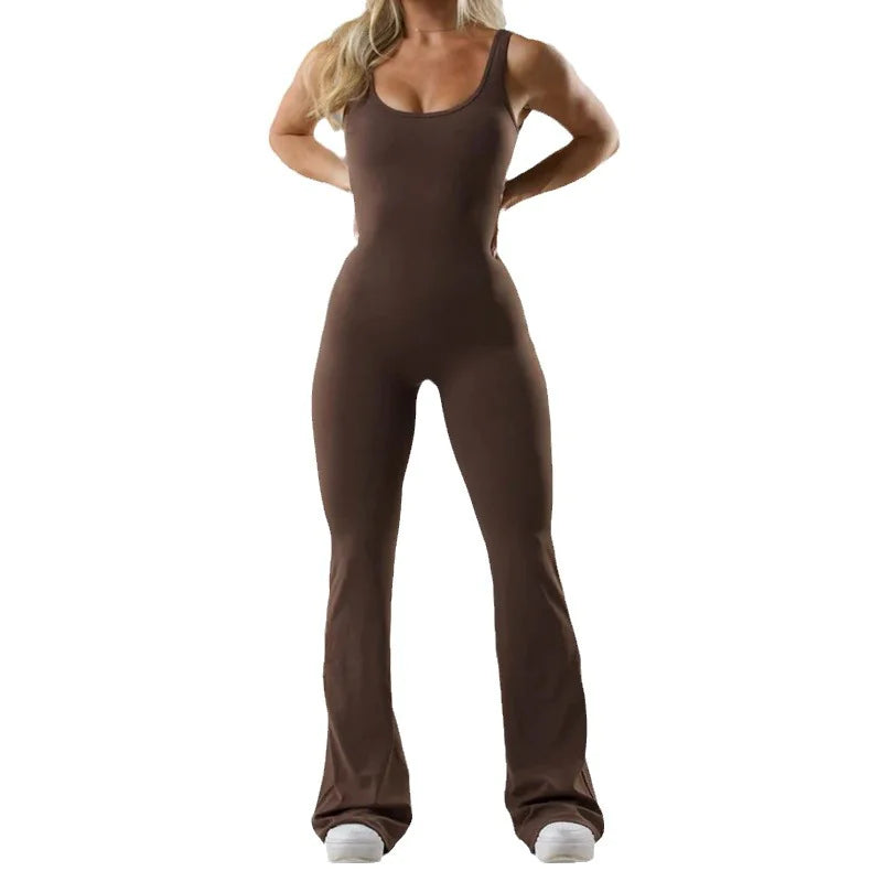 Women's Seamless Hollow Yoga Bodysuit Casual Activewear