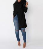 Women's Irregular Long Sleeve Chiffon Shirt