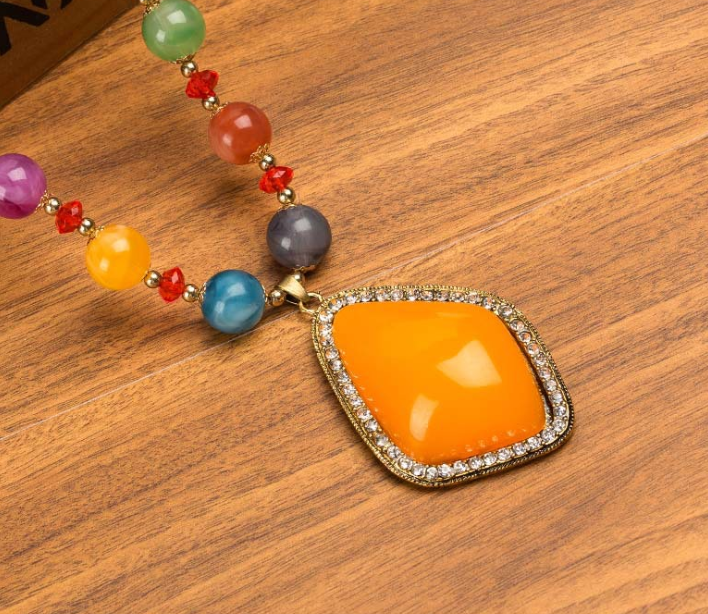 Long Sweater Necklace with Versatile Beads