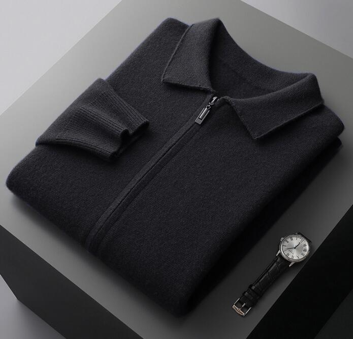 Men's Wool Knit Cardigan ILLUSION CO Black S