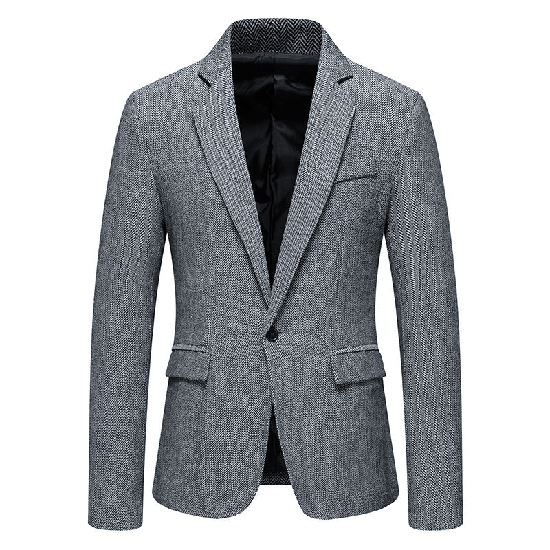 Men's Thickened Casual Suit for Business and Office Wear ILLUSION CO Grey M