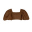 Women's Square Collar Bubble Sleeve Tops Women's Tops & T-shirt Unbranded Brown S