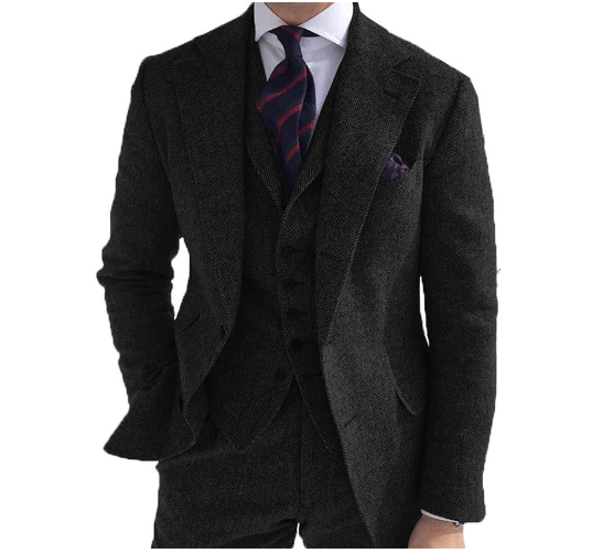 Men's Wool Tweed Tuxedo and Suit Set Men's Suits & Tuxedos Unbranded Main image