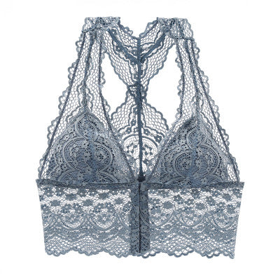 Women's Lace Wireless Front Closure Bra Lingerie Women's Bras Unbranded Lake Blue M