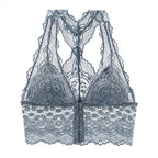 Women's Lace Wireless Front Closure Bra Lingerie Women's Bras Unbranded Lake Blue M