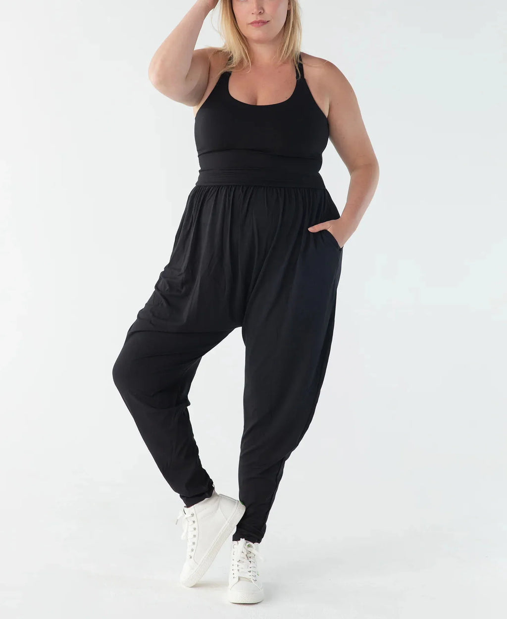 Women's U Neck Loose Jumpsuit