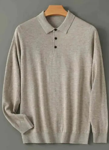 Men Long Sleeved Knitted Shirt