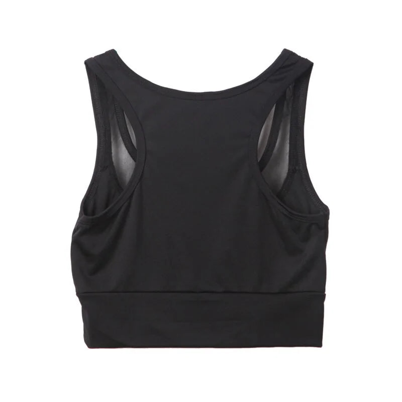 Womens Mesh Patchwork Sports Bra Tank Tops