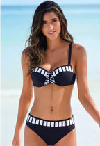 Women's Mid Waist Bikini Swimsuit With Chest Pad